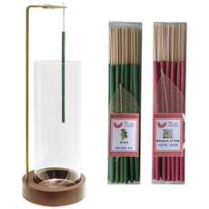 타이아로마 인센스스틱홀더세트 유리홀더1+스틱 2종(각20개) 인센스세트, 1.원형+스틱2종