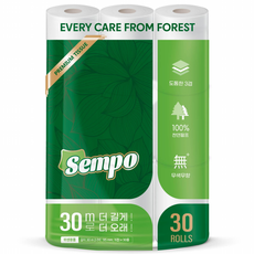 셈포 3겹 30M 30롤 휴지 천연펄프 먼지없는 온가족 걱정없는 데코 소프트 두루마리 화장지, 1개