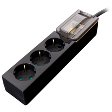 POWER ZONE 高容量歐規阻斷漏電延長線3插座 HGN330B 黑色, 1個, 3m