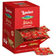 Loacker 萊佳哈斯 迷你哈斯餅 榛果巧克力口味 50入裝, 500g, 1盒