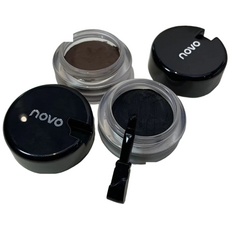 NOVO 젤 아이라이너 방수방유 롱래스팅 번지지 않음 초보자 브러시, 블랙 × 2개