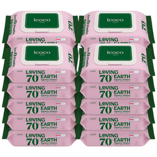 아이코코 도톰한 대나무 휴대용 물티슈 유아용 자연분해, 20매, 20개