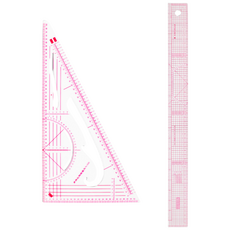 제고비 제단용 그레이딩자 패턴 제도 곡선자 삼각자 세트, 1개, 입문(2종)세트