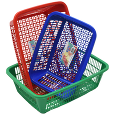 거든 대형 사각소쿠리 큰 소쿠리 광주리, 빨강, 4개