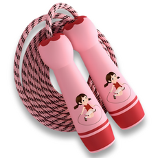 NEWNO 파스텔캐릭터 줄넘기, 레드핑크, 1개