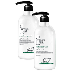 크림밀크 단백질 바디워시 화이트머스크향, 2개, 1.1L
