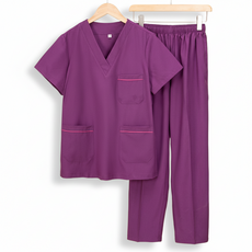 여성 반팔 간호사복 상하의 세트 루즈핏 물리 치료사복 심플 고탄력 수술복 상의 바지 투피스 간호학과 유니폼 WMY