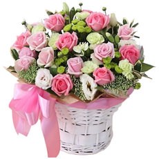 당일배송 다덴다플라워 생화 장미 꽃바구니 전국, 07. 러블리핑크바구니