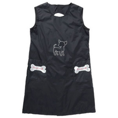 LIVING DUO 女款寵物美容專用圍裙, 黑色的, 1個