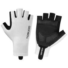 토스오드 자전거 반장갑 미끄럼방지 메쉬 통풍 오토바이 라이딩 남성 여성 여름 스포츠 장갑, 1개, 화이트
