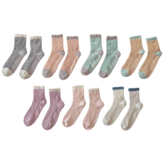 다알리에 세븐컬러 포인트 논슬립 무압박 수면양말 미끄럼방지 7켤레 세트