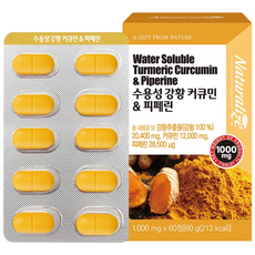 네추럴라이즈 수용성 강황 커큐민 피페린, 1개, 60정