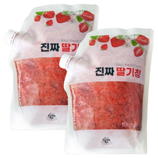 푸드마실 진짜 딸기청 리얼 스트로베리, 1kg, 2개