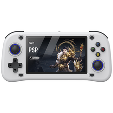 Geeah 게임기 15000종 고전게임 4.3인치 IPS 고화질 휴대용게임기 한글 인터페이스, 흰색