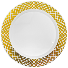 쓱싹접시 체크골드 접시 18cm 고급 일회용 플라스틱 접시, 1세트, 10개입