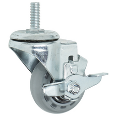 경량 투명 무소음 우레탄 캐스터 바퀴 7.5cm(3인치) 볼트 브레이크형(M12), 3인치 경량 무소음 인라인 사이드 볼트브레이크형 M12, 1개