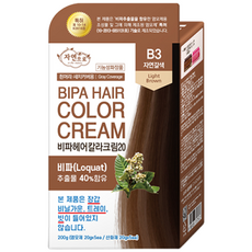 자연으로 비파 헤어컬러크림20 염모제, B3 자연갈색, 1개