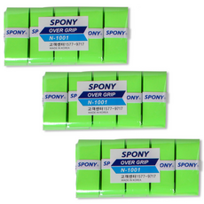 스포니 배드민턴 테니스 소프트핏 오버그립 테이프 10P, 네온그린, 3개
