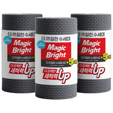 매직브라이트 더 까칠한 일회용 수세미 1회용 뜯어쓰는 주방 설거지 청소, 3개, 65개입, 그레이