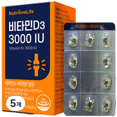 뉴트리원 비타민D3 3000 IU 6g, 60정, 5개