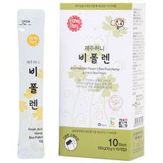 제주하우스 한라산 건강한 제주허니 비폴렌 스틱, 10개, 10g