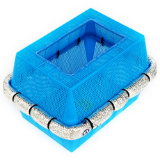 (당일발송) 낙지 이탈방지보관용 전복 개불 물에뜨는소쿠리 해산물 바구니, 4호 [2단바구니], 1개