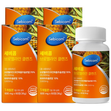 에코바이탈 브로멜라인 맥스 고함량 파인애플효소 파파인 600mg, 4개, 60정