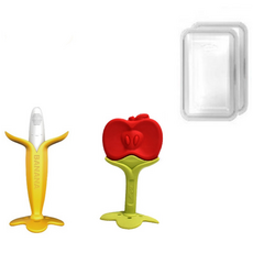 앙쥬 치아발육기-바나나+사과(집게2P+전용케이스2P), 노꼭지, 1개