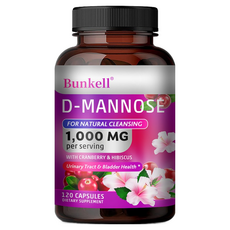 크랜베리 함유 D-만노오스 캡슐 1000mg 요로감염 정화 및 방광건강에 도움, 1 병, 60정, 1개