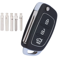 현대 엑센트 폴딩키 엘란트라 I20 I30 IX34 IX45 접이식 키 케이스 3 버튼, 1개, HY20 키 블레이드