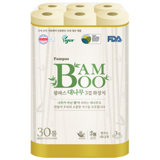 Pampas 竹製3層衛生紙, 27m, 30捲, 1個