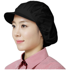 검정 전체천 모자-186TC 얇은 면혼방 위생모자 조리 주방 주방위생 급식실 영양사 식품위생모자, 1개