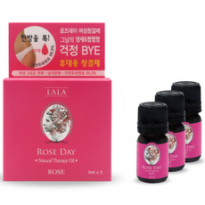 LALA 女性私密護理香氛精油 玫瑰花香, 5ml, 3罐