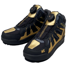 월드라인 / 선상 갯바위 단화 / 라바 핀 펠트 바닥 / 바닥 교체형 / 발목 보호 하이탑 / 컴포트 대형 다이얼로 쉽게 조으고 풀고 / 편한 착용감 / 미끄럼 방지 안전화, 250, 골드