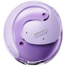 MINISO X15PRO OWS 블루투스 이어폰 이어링 AI 번역 hifi 음질 게임 이어폰, 보라색, AI버전