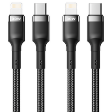 C타입 to 라이트닝 고속충전 케이블 아이폰케이블 PD, 2개, 블랙, 1m 2개, 블랙, 1m