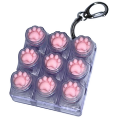 치프몰 고양이 발바닥 LED 키보드 키캡 열쇠고리, 1개, 투명 9캡 1개, 투명 9캡