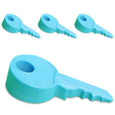 矽膠門擋, 4入, 天藍色