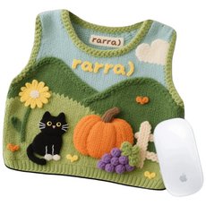 예쁘고 귀여운 니트 디자인 마우스패드, 1개, 까만 고양이 30*35cm