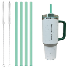 WAP 스타벅스 텀블러 887ml 호환 그린 30cm 내열 트라이탄 빨대 세척솔 세트, 1개