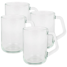 글라스락 내열강화 이지그립 머그컵 350ml, 투명, 4개