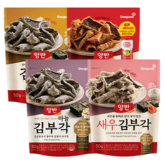 양반 (2개씩 총 8개) 김부각+마늘+새우+김치맛 4종, 8개, 50g
