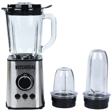 KITCHIBAL 유리 믹서기 1.5L 대용량 얼음 분쇄 가정용 블렌더 휴대용컵 분쇄컵 포함 다기능, TB003-3