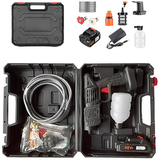 [디케이] 무선 세차건 휴대용 고압세척기 충전식 차량세척기 가정용 휴대용 충전식 세차기 배터리 포함, 1세트