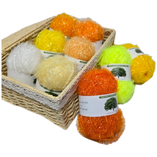 실감는삼촌 수세미실 파스텔&세트 컬러 8종 세트, 1개, 블루 8색세트+백색1개 추가증정