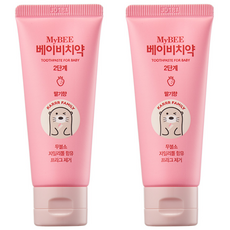 MyBEE 嬰兒牙膏 第2階段 草莓味, 50g, 2條