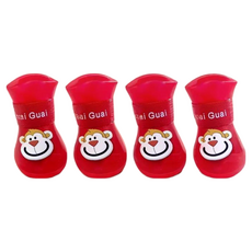 애드퍼피 강아지 신발 라텍스 미끄럼방지, 빨강, 1세트