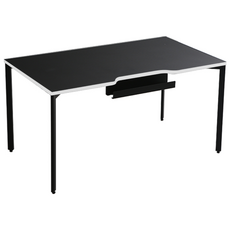 다가구 페르마타 멀티탭 타입 1200 x 800 컴퓨터책상, 블랙+아이보리(상판):블랙(프레임)