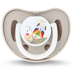 쁘띠누베 국내 제조 실리콘 연 공갈 젖꼭지, 1단계(0~6개월), 크림 베이지, 1개