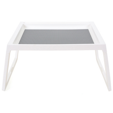 더뻔뻔 좌식형 접이식 블럭책상 블럭판 포함 좌식테이블, 흰색+연회색, 1개